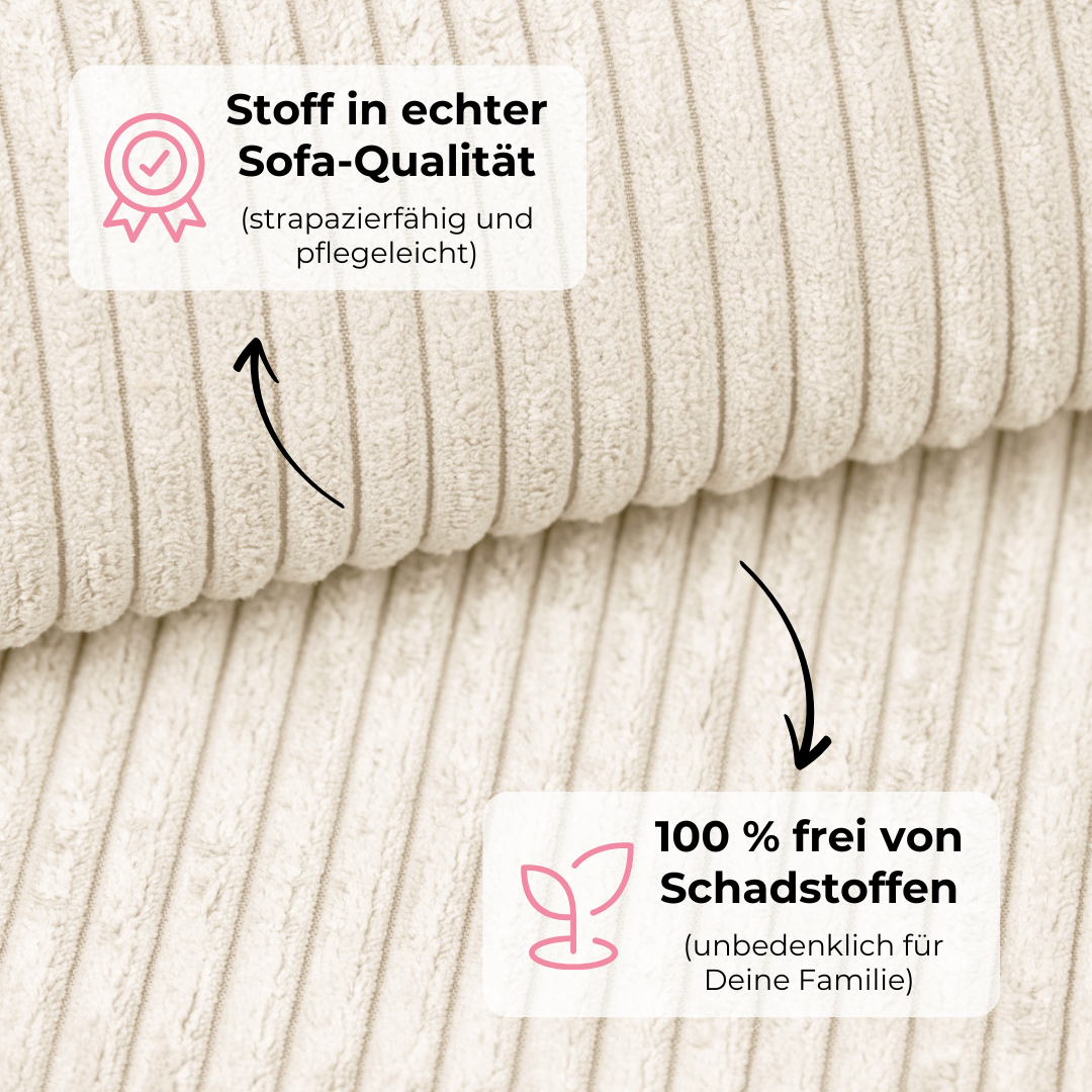 Design4Kids Family Sofa Duo 2-Sitzer Jewel Cord 200