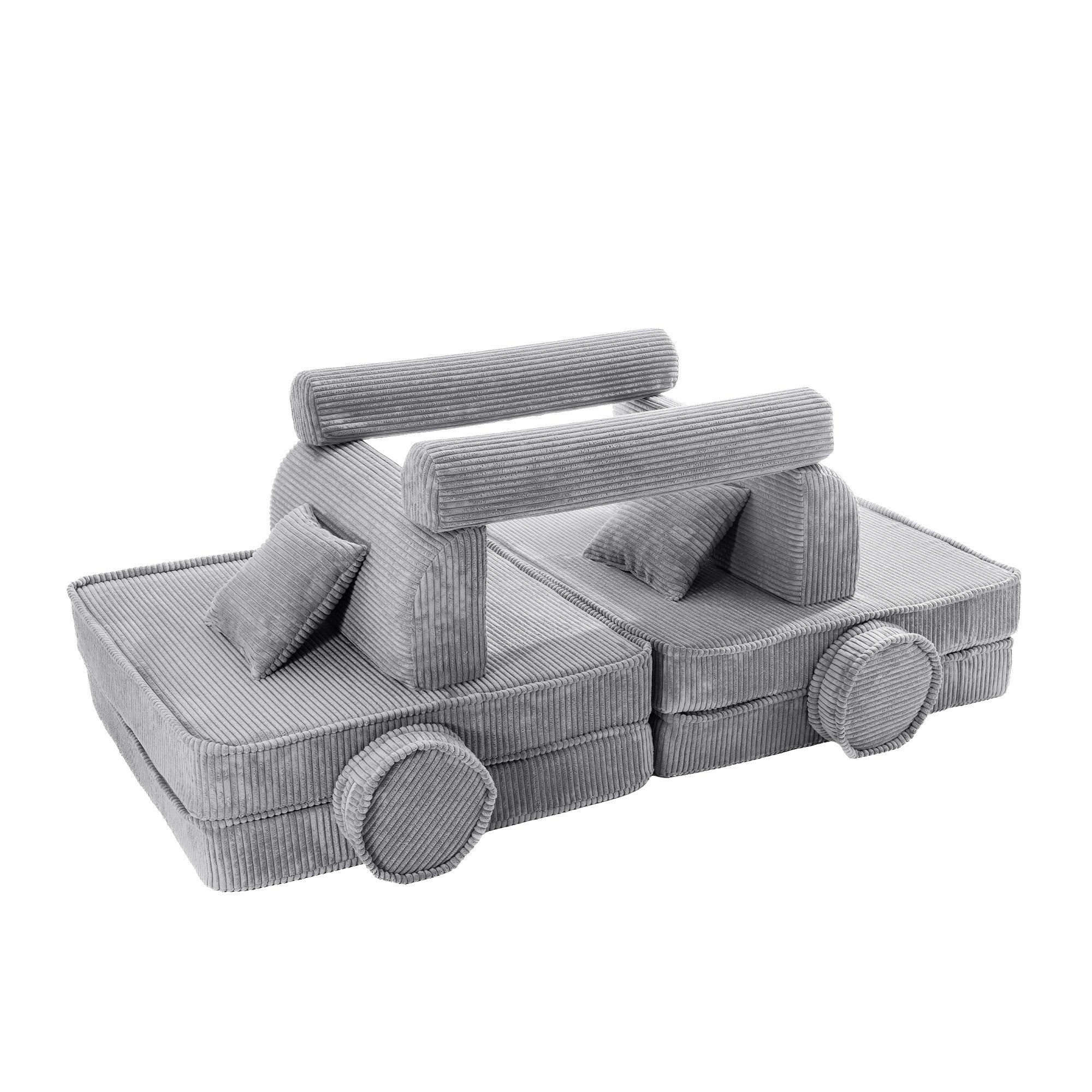 Design4Kids Spielsofa Jewel Cord - marble gray