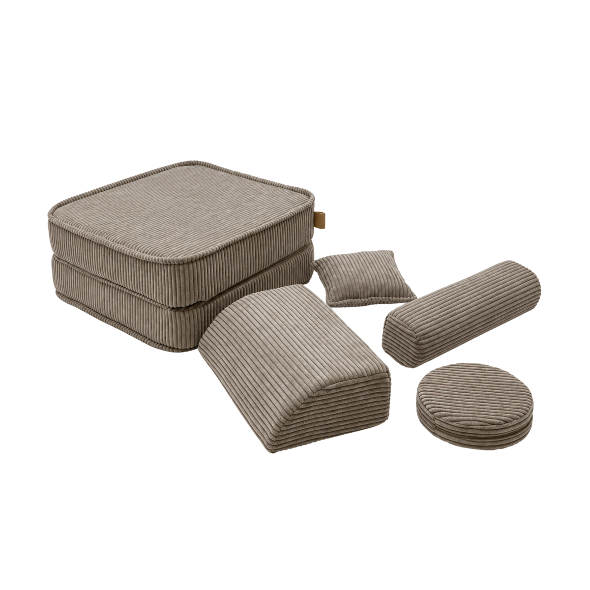 Design4Kids 3-in-1 Kindersessel Jewel Cord Mini 60x60 cm - Faltbare Kindercouch & Spielmatratze
