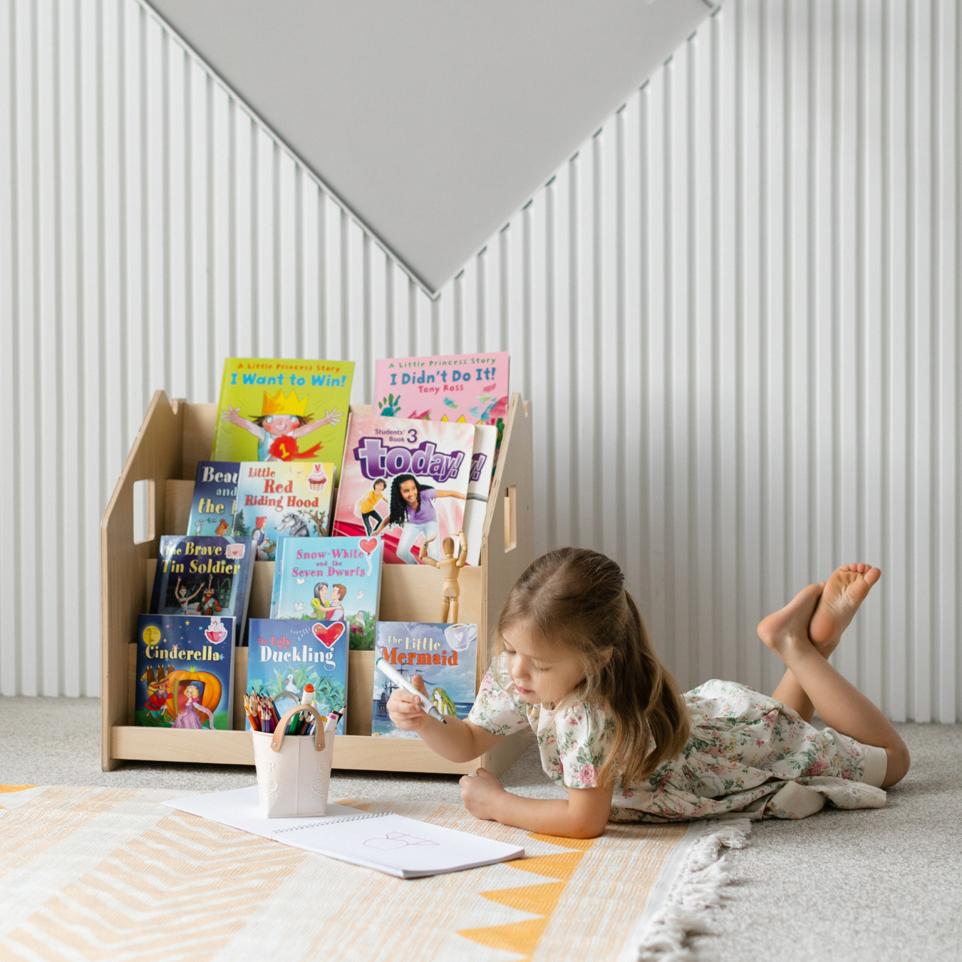 Design4Kids Montessori Bücherregal für Kinder – Natur