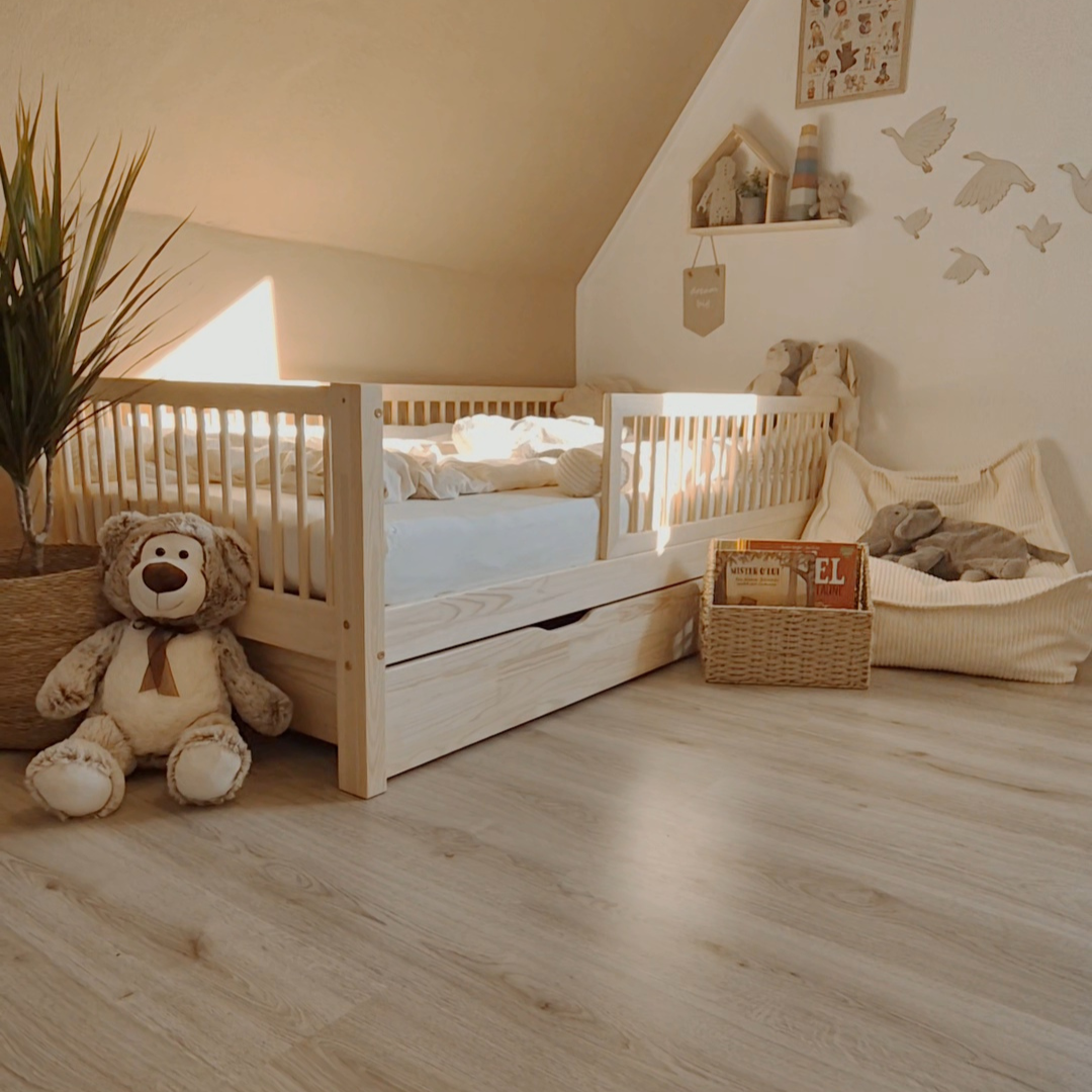 Design4kids Kinderbett Jimina Komfort Deluxe - 190x90 Naturholz