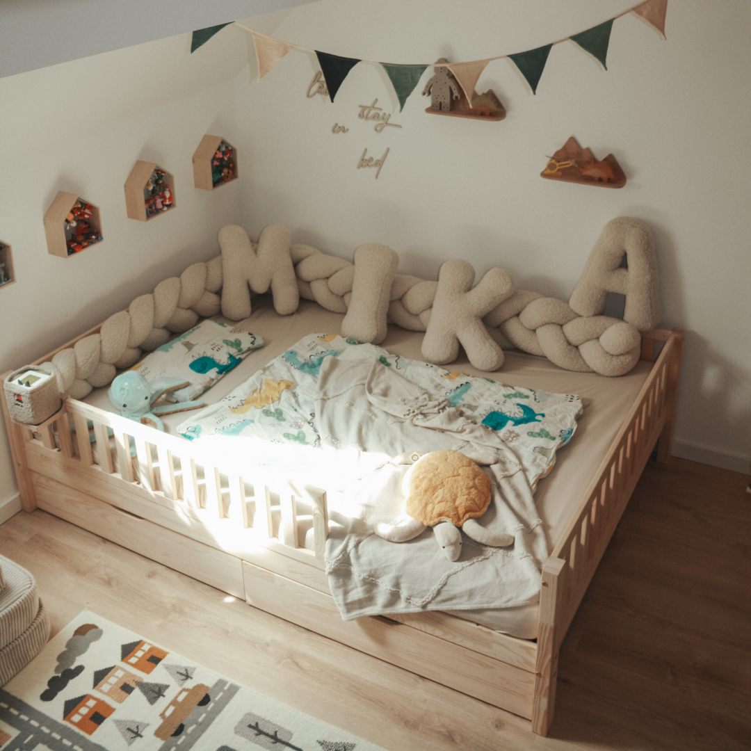Design4kids Kinderbett Bino Komfort Deluxe Duo - 200x140 Naturholz