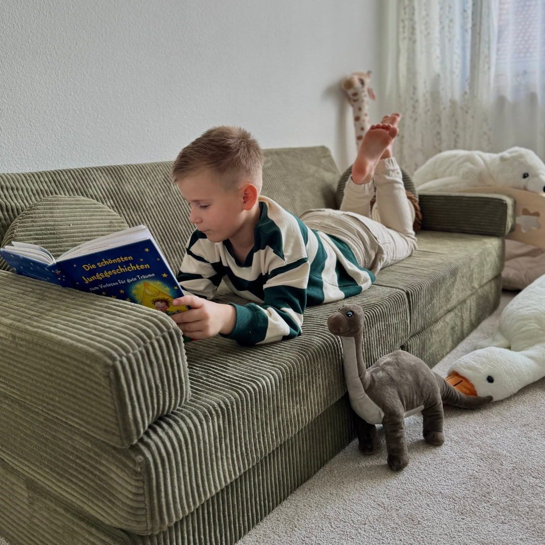 Design4Kids XXL Spielsofa Cord Grande - pine olive