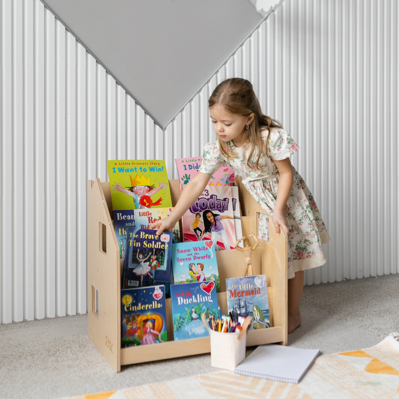 Design4Kids Montessori Bücherregal für Kinder – Natur