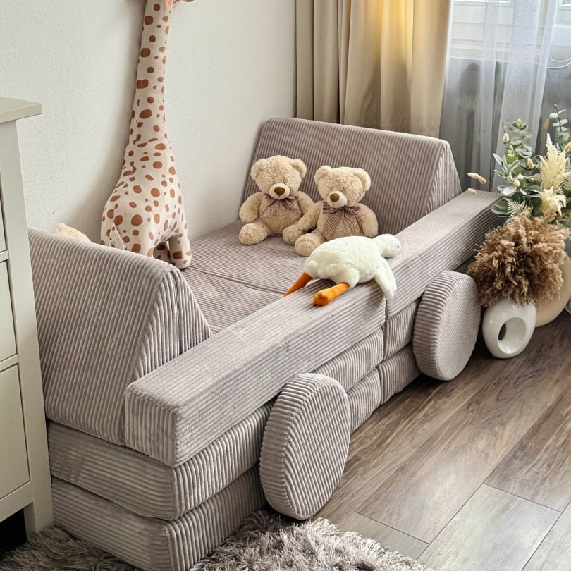 Design4Kids XXL Spielsofa Cord Grande - cloudy grey