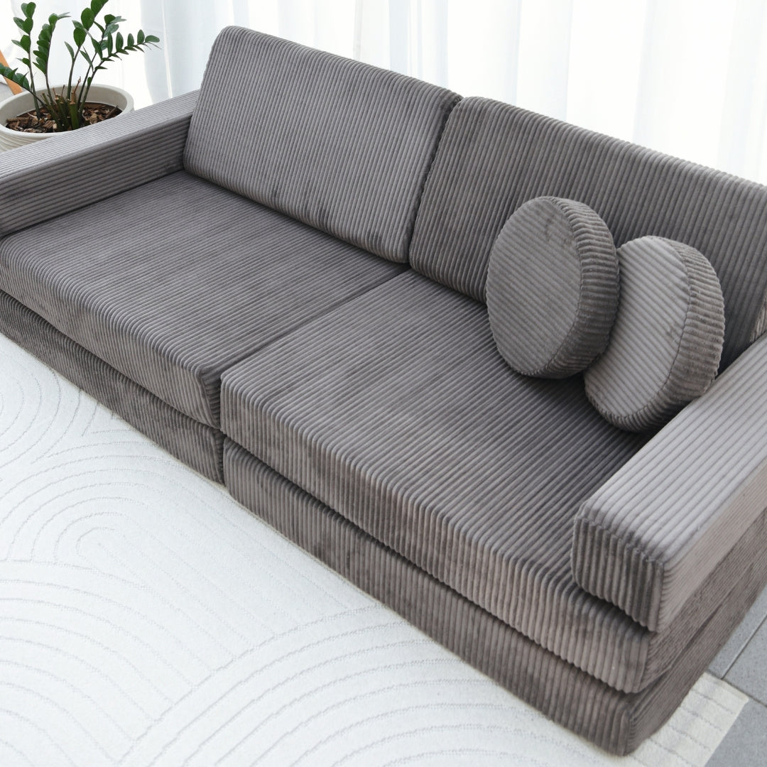 Design4Kids XXL Spielsofa Cord Grande - smokey taupe