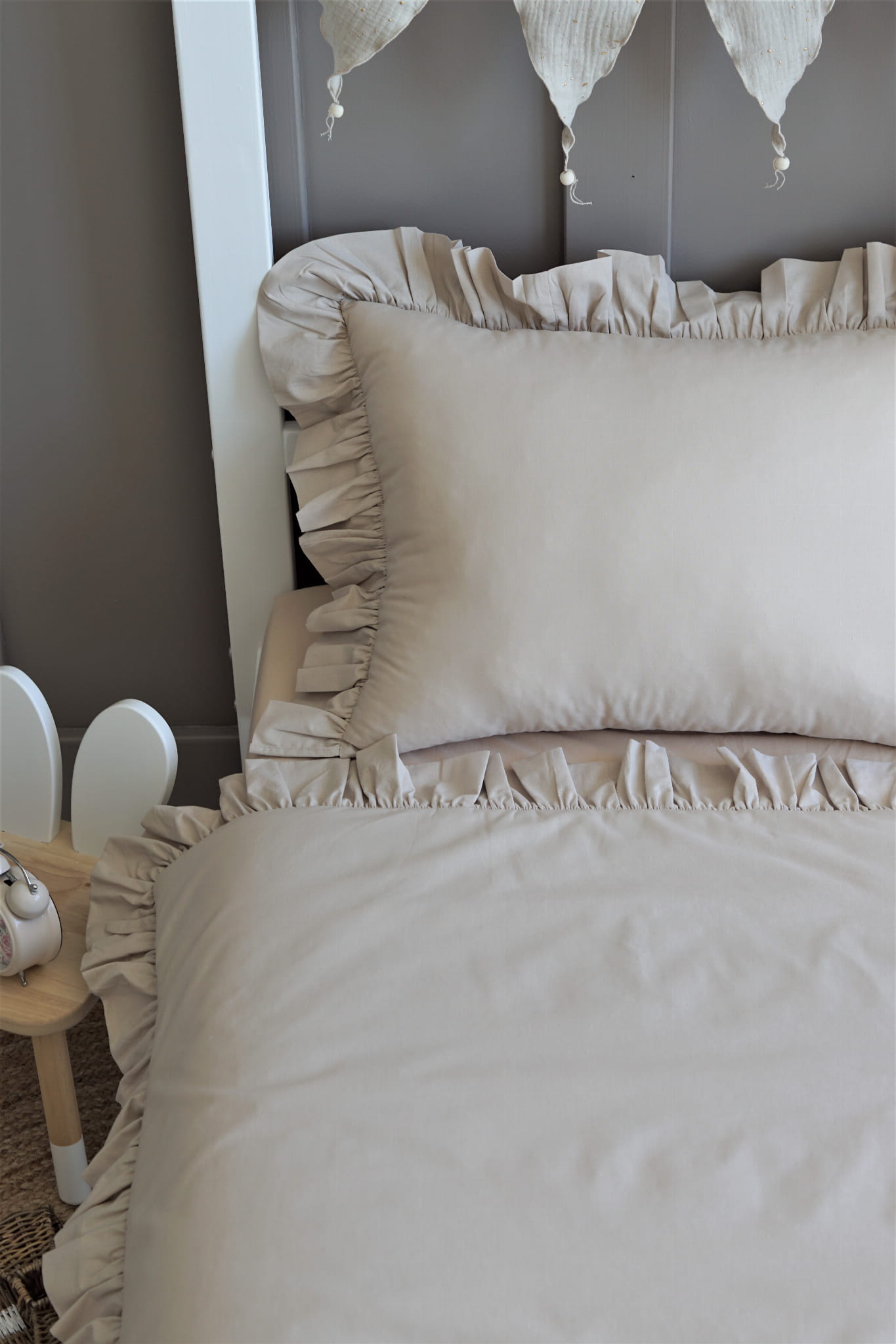 Design4kids Bettwäsche mit Rüschen - Beige