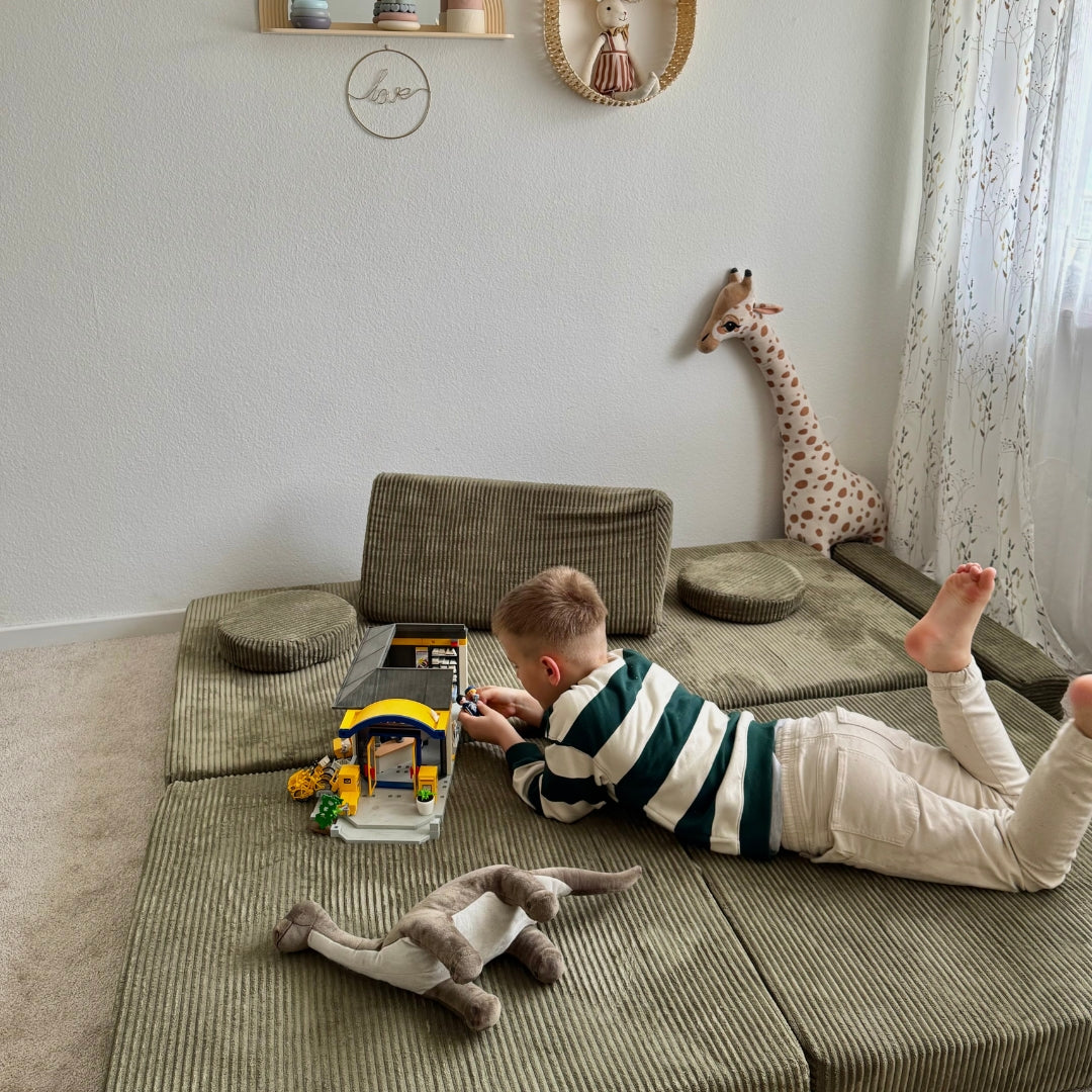 Design4Kids XXL Spielsofa Cord Grande - pine olive