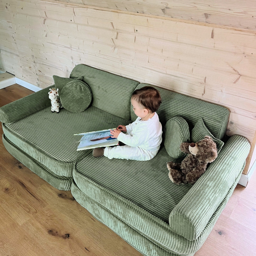 Design4Kids Spielsofa Jewel Cord - classic olive