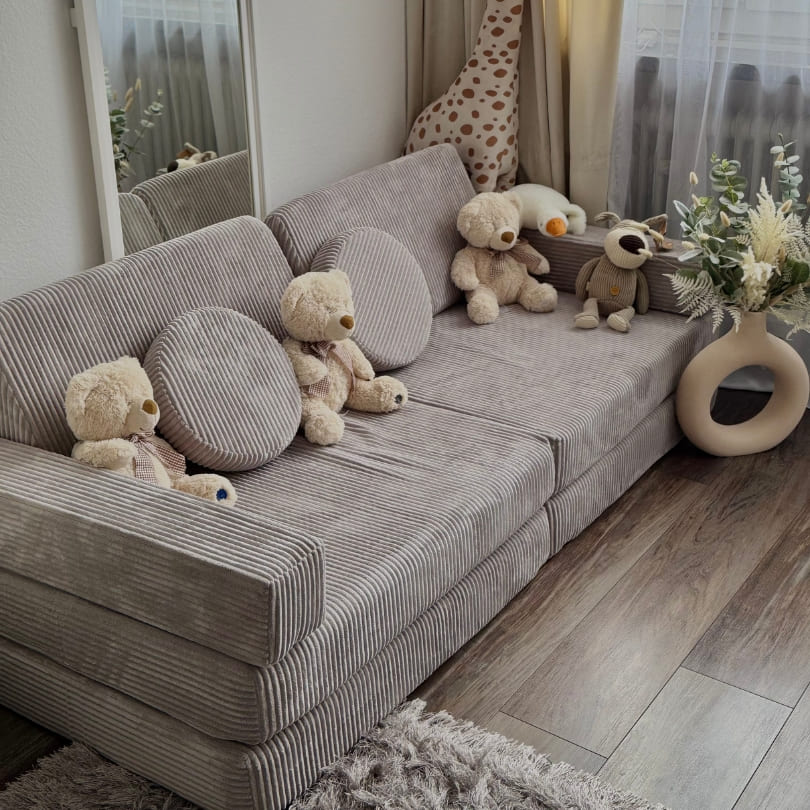 Design4Kids XXL Spielsofa Cord Grande - cloudy grey