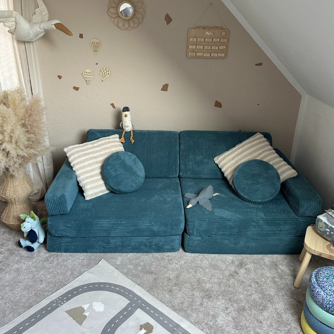 Design4Kids XXL Spielsofa Cord Grande - pure ocean