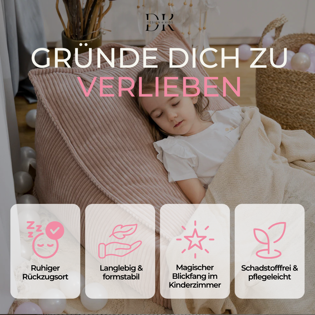 Design4Kids Kinder-Sitzsack Jewel Cord als Sessel