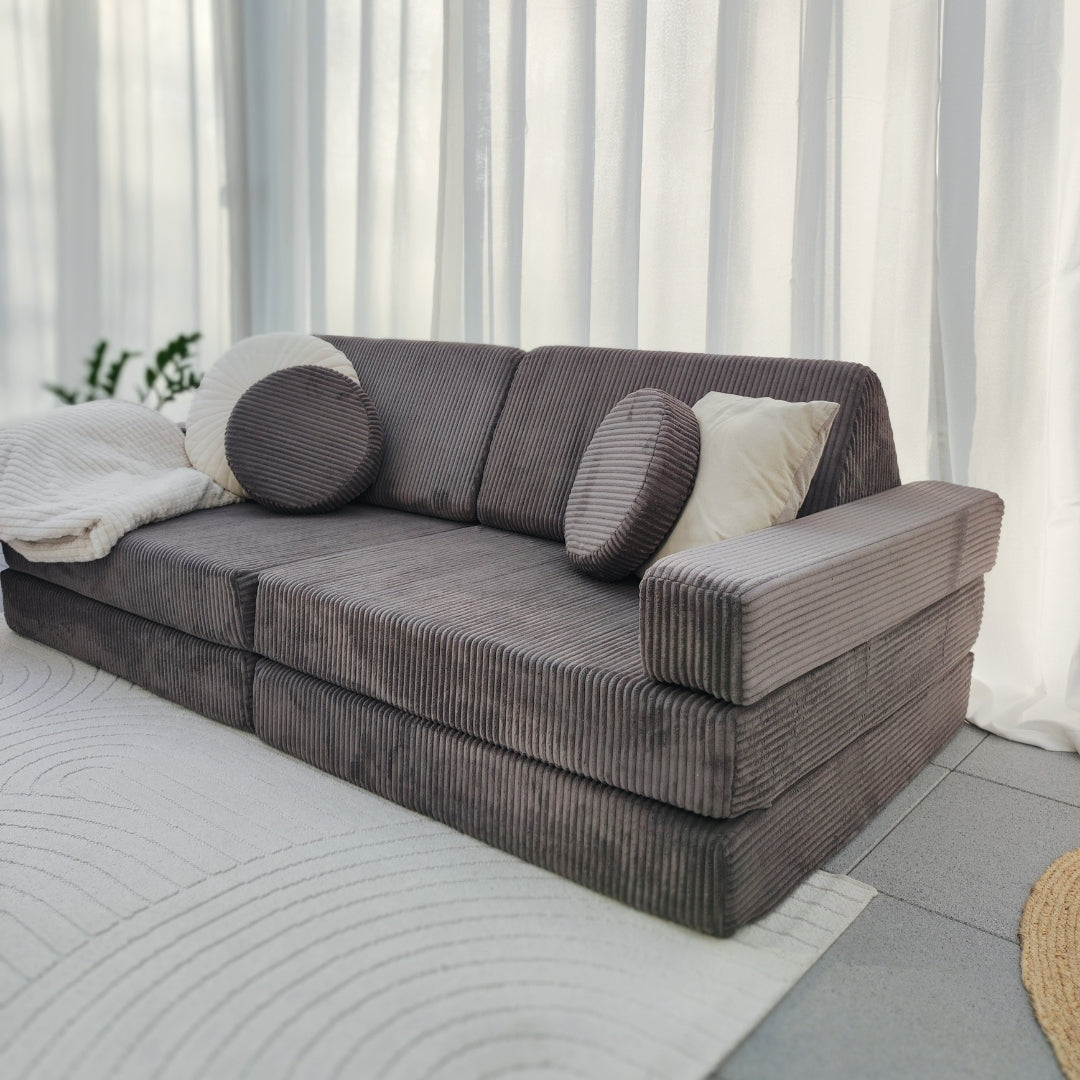Design4Kids XXL Spielsofa Cord Grande - smokey taupe