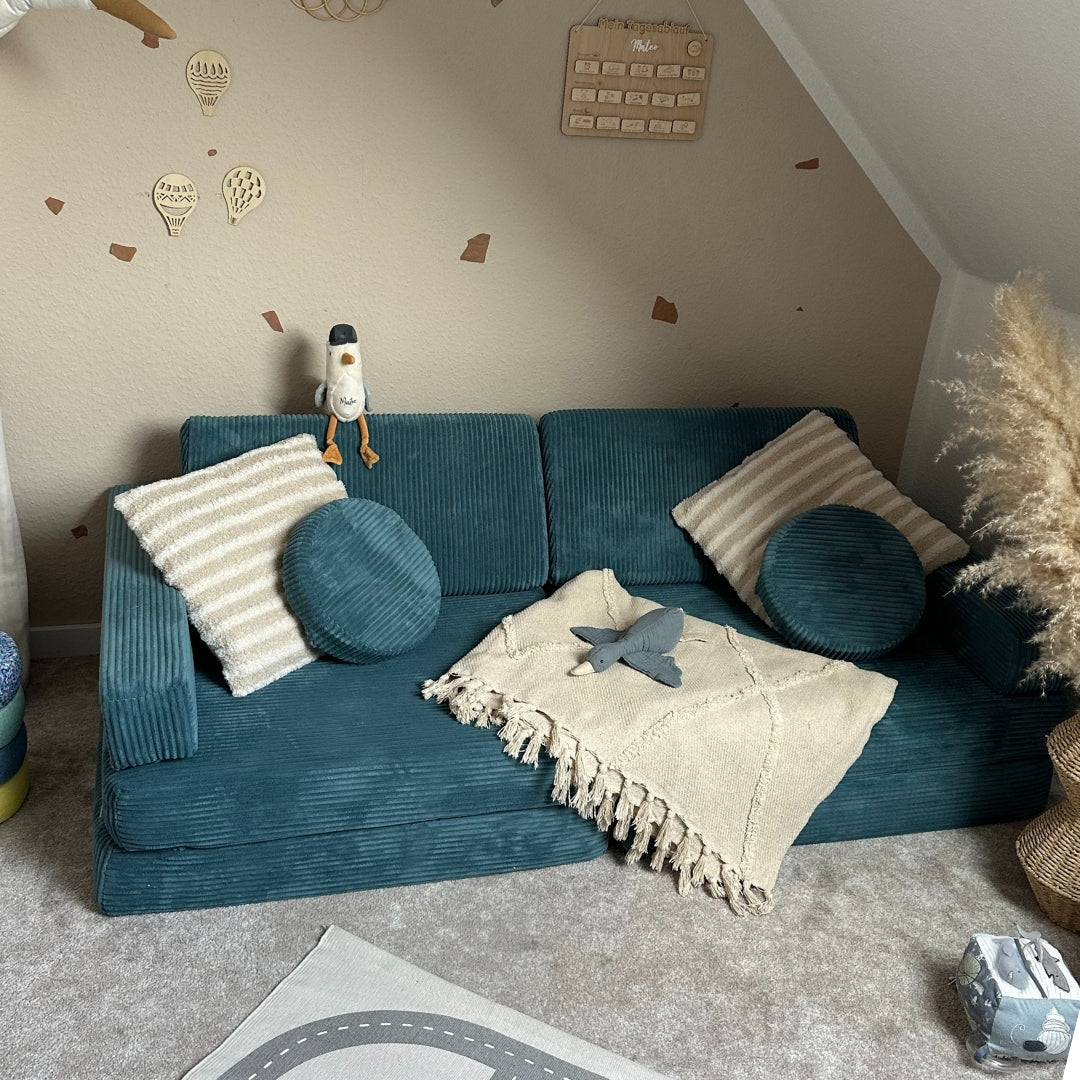 Design4Kids XXL Spielsofa Cord Grande - pure ocean