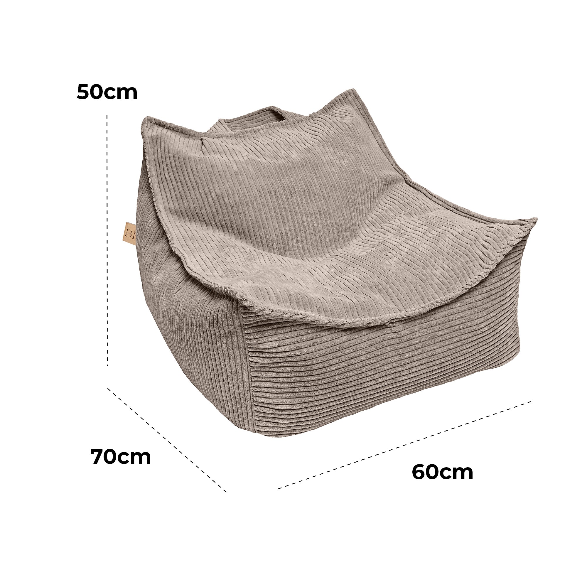 Design4Kids Kinder-Sitzsack Jewel Cord als Sessel - hazelnut taupe