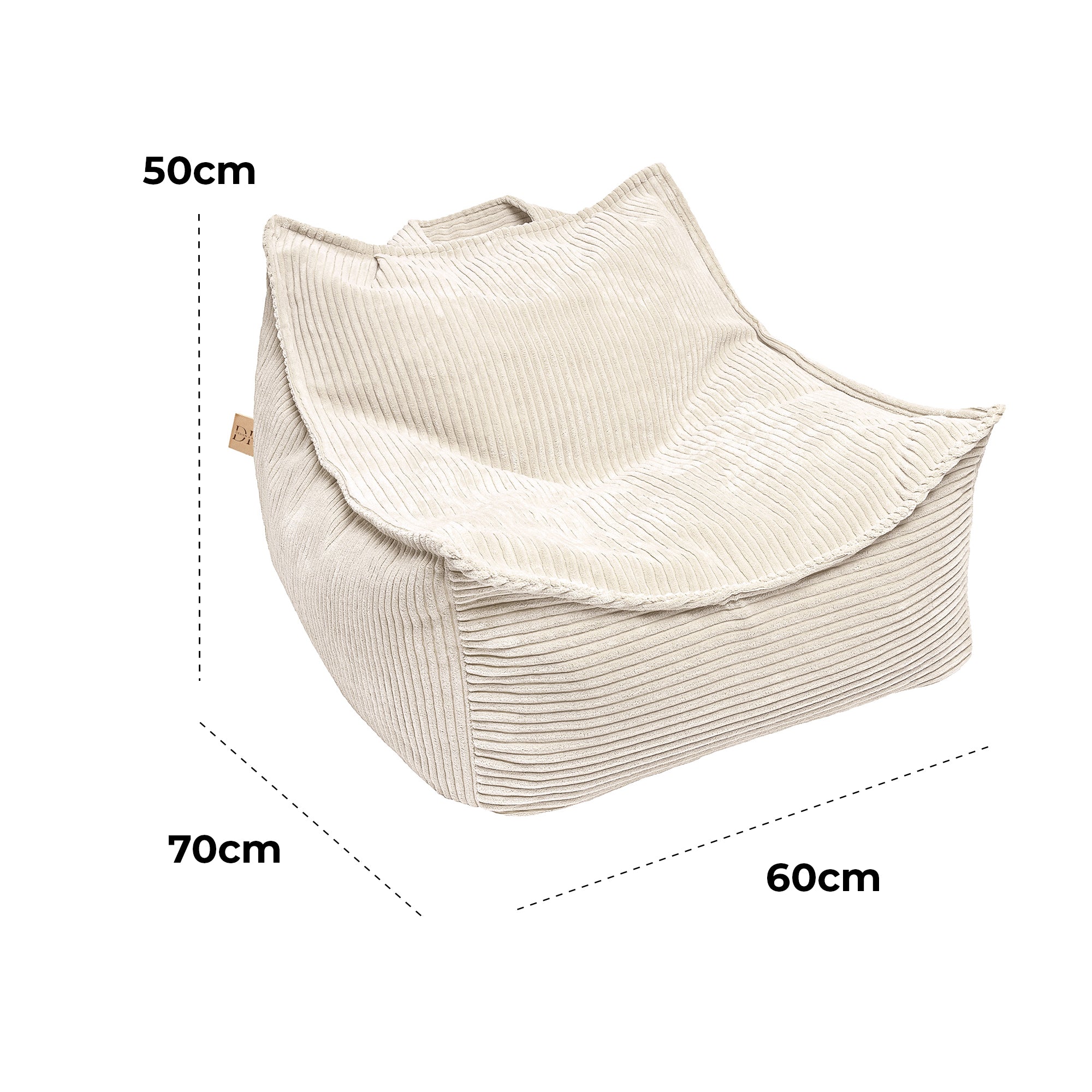 Design4Kids Kinder-Sitzsack Jewel Cord als Sessel - almond beige
