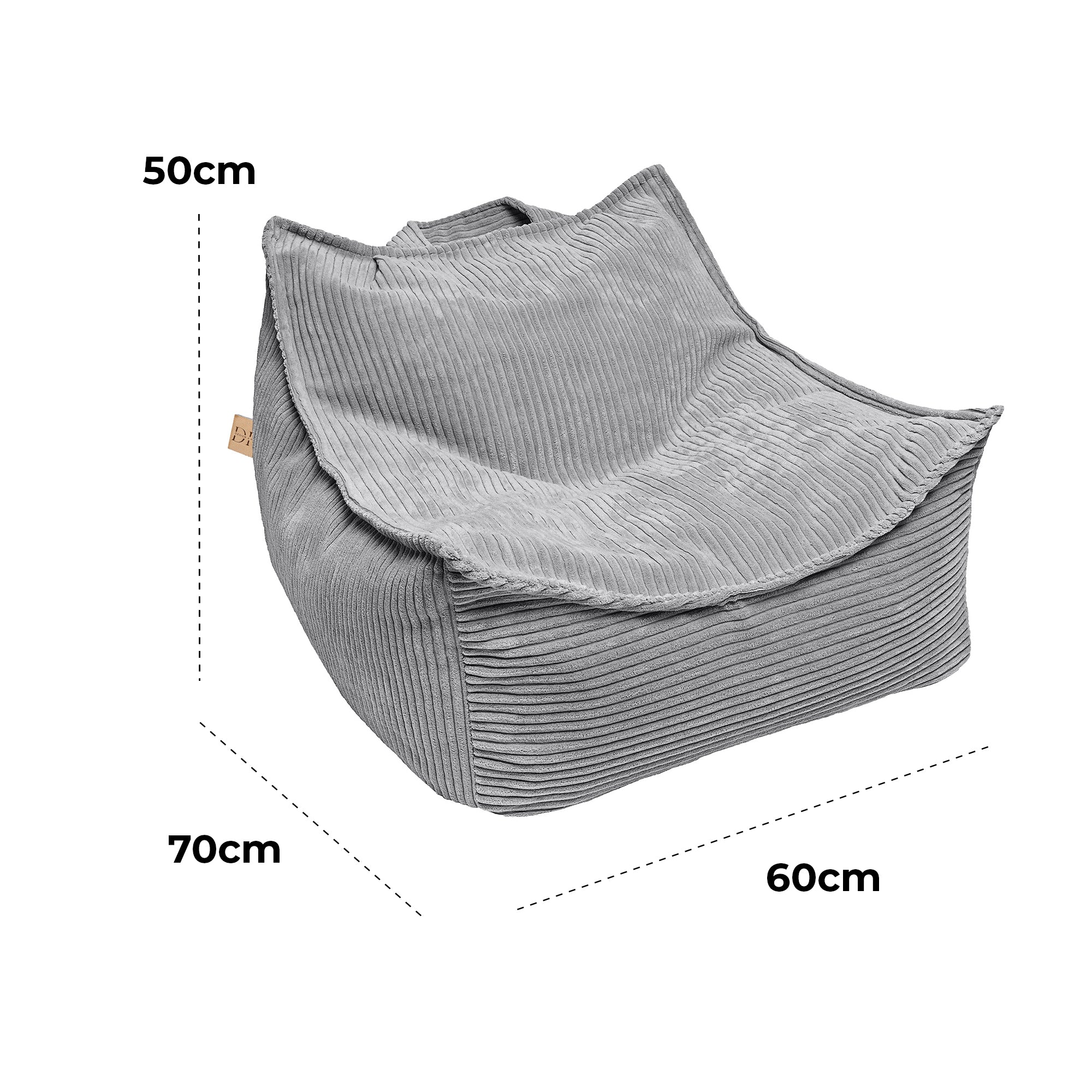 Design4Kids Kinder-Sitzsack Jewel Cord als Sessel - marble grey