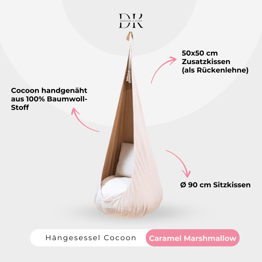 Design4Kids Hängesessel Cocoon Caramel Marshmallow - beige