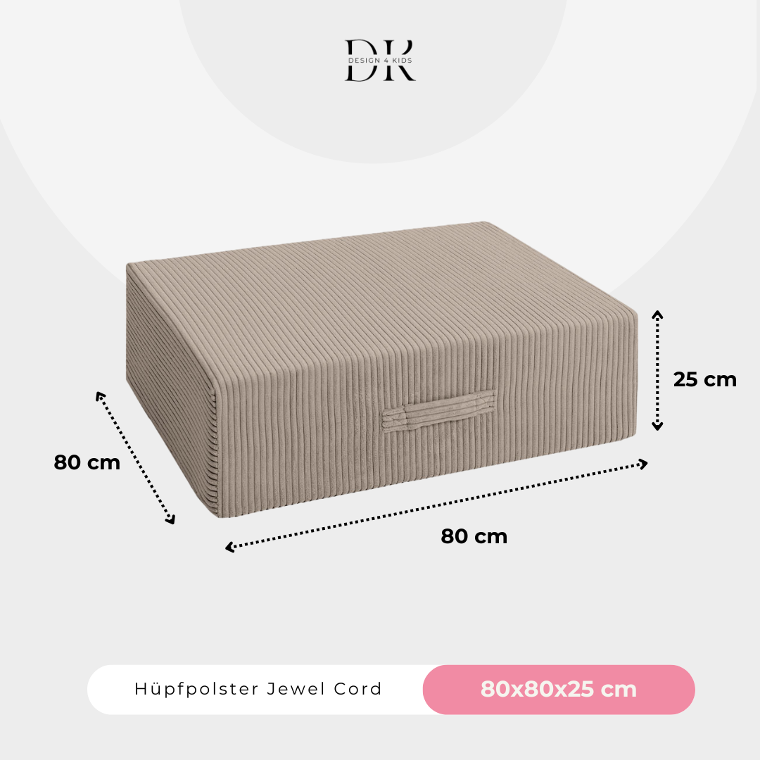 Design4Kids Hüpfpolster Jewel Cord - 80x80 cm