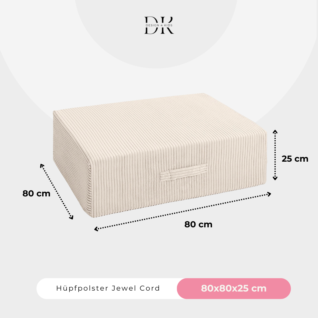 Design4Kids Hüpfpolster Jewel Cord - 80x80 cm