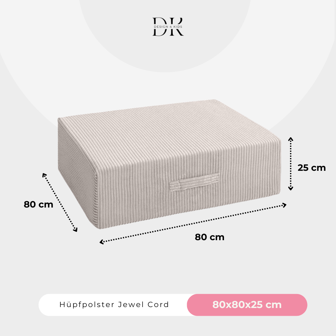 Design4Kids Hüpfpolster Jewel Cord - 80x80 cm