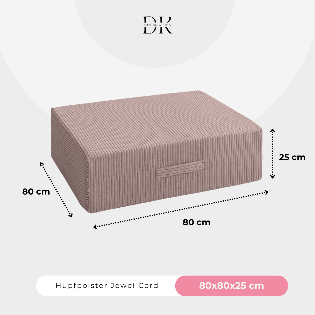 Design4Kids Hüpfpolster Jewel Cord - 80x80 cm