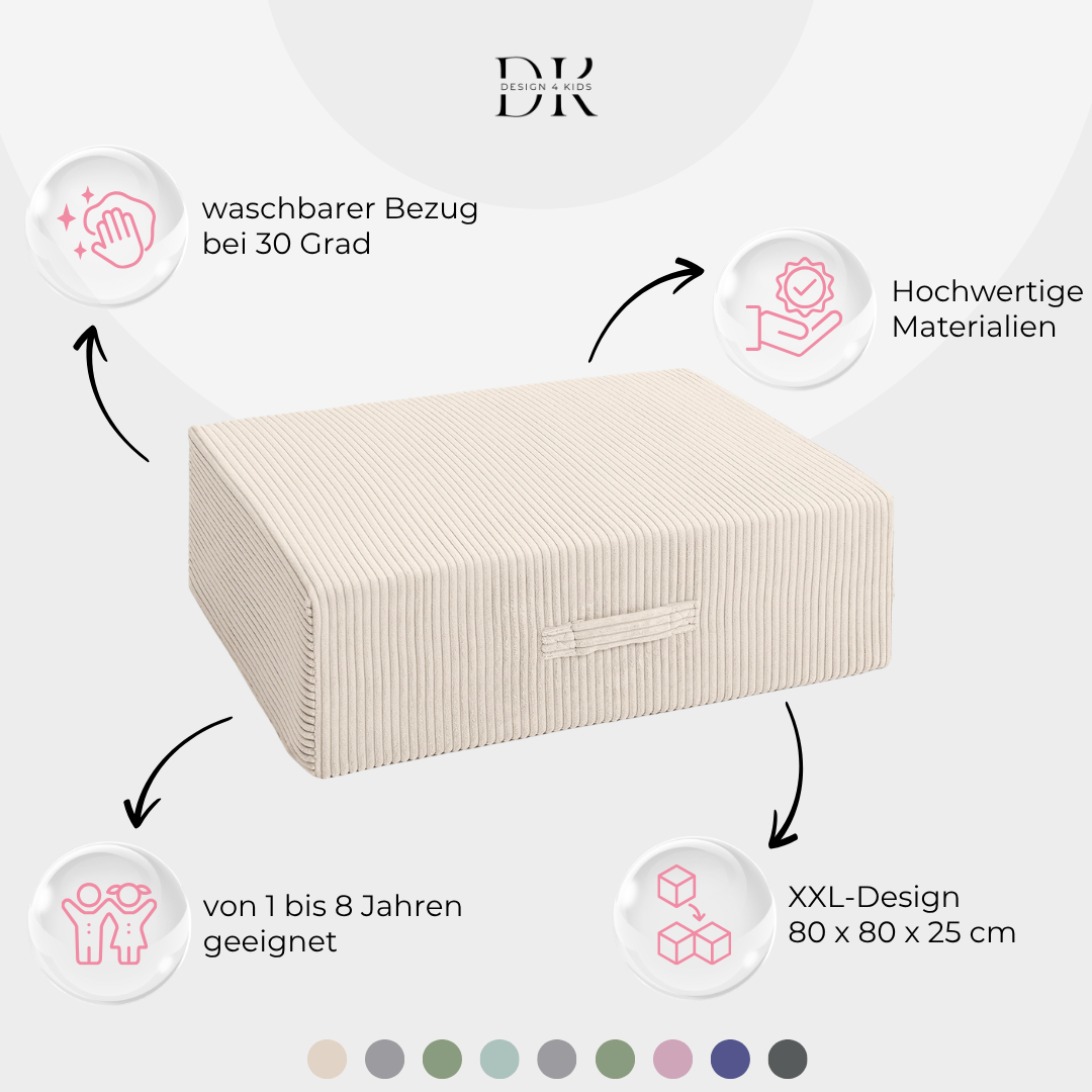 Design4Kids Hüpfpolster Cord Grande - 80x80 cm