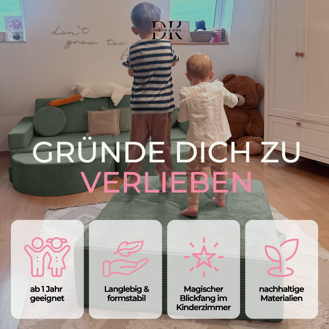 Design4Kids XXL Hüpfpolster Cord Grande - 86x86 cm