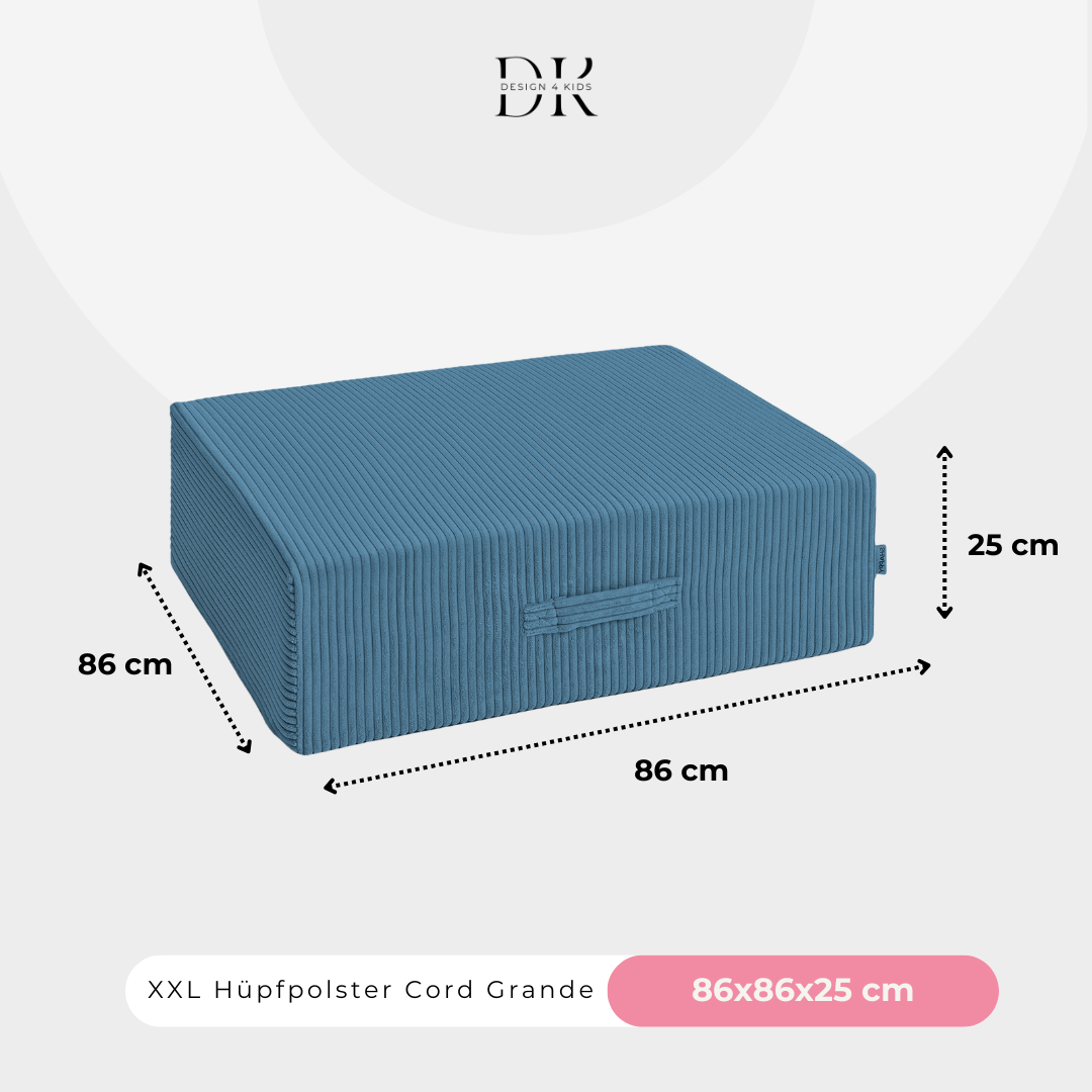 Design4Kids XXL Hüpfpolster Cord Grande - 86x86 cm