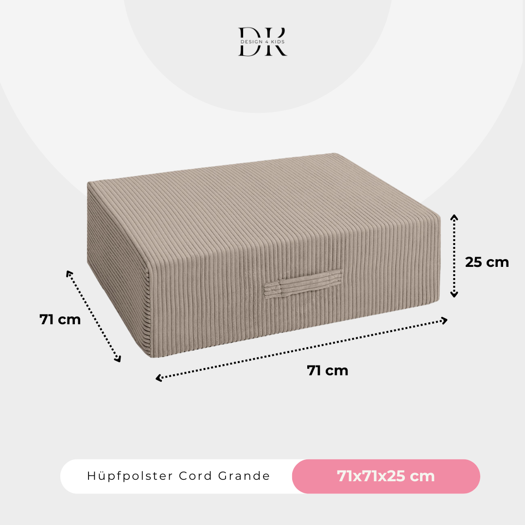 Design4Kids Hüpfpolster Cord Grande - 71x71 cm