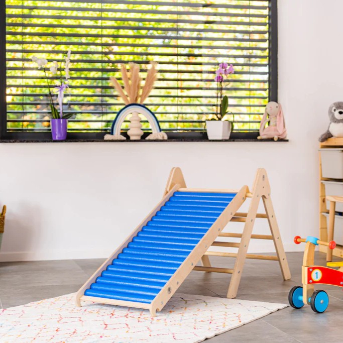 Design4Kids 2-in-1 Montessori Kletterset - Kletterdreieck und Rollenrutsche
