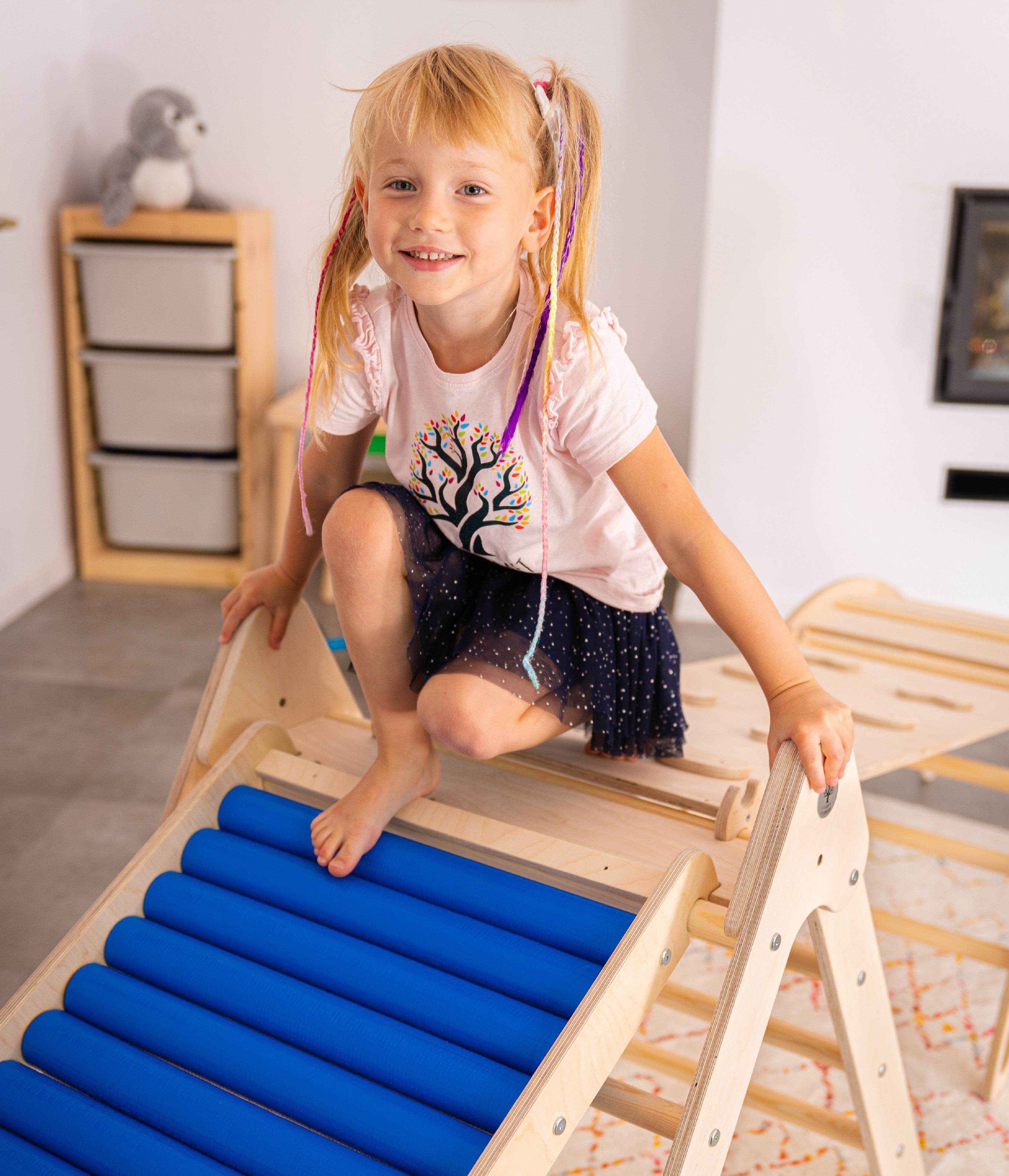 Design4Kids 2-in-1 Montessori Kletterset - Kletterdreieck und Rollenrutsche
