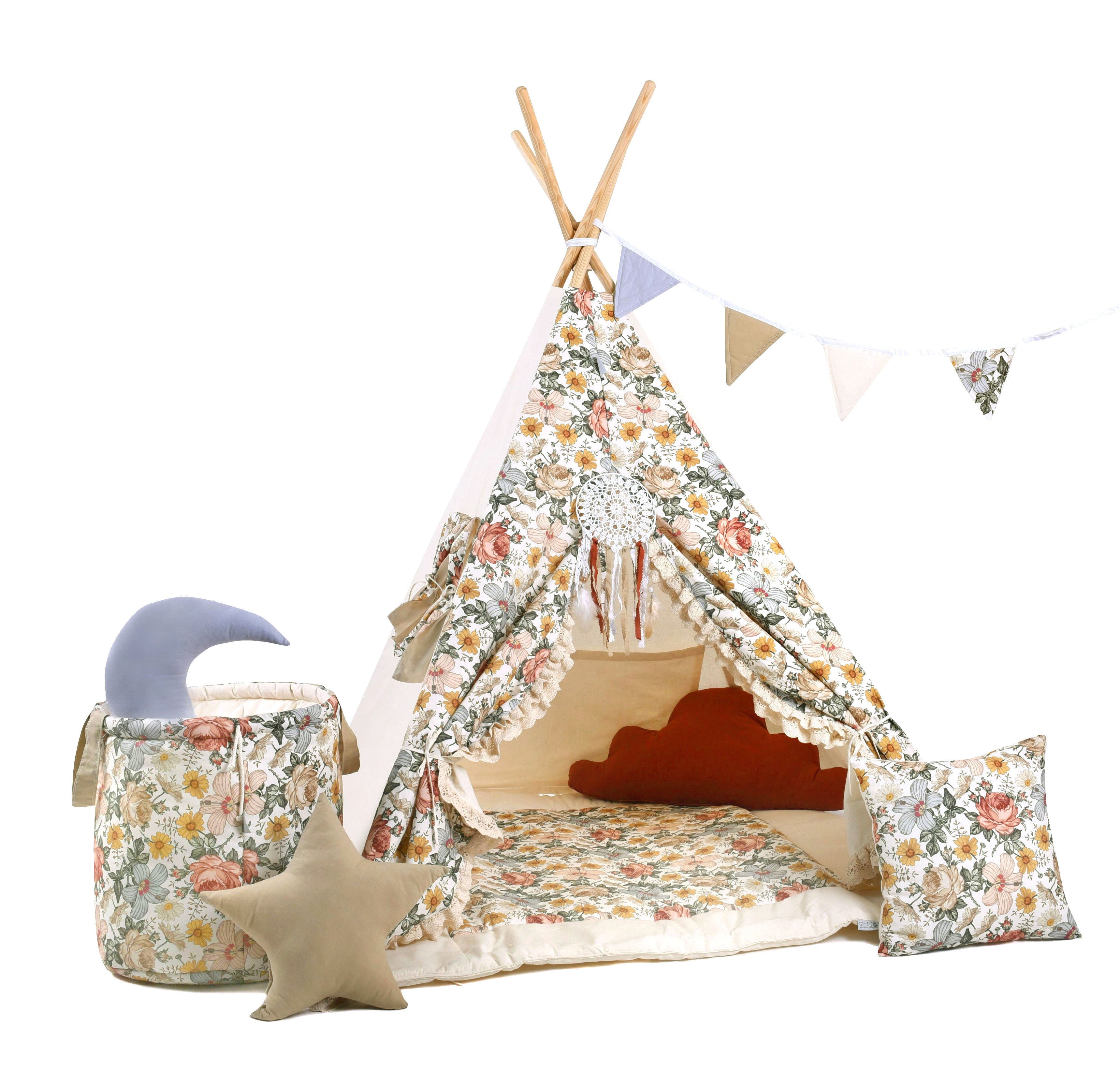 Design4Kids Tipi-Zelt XL-Set Sweet Idyll - beige