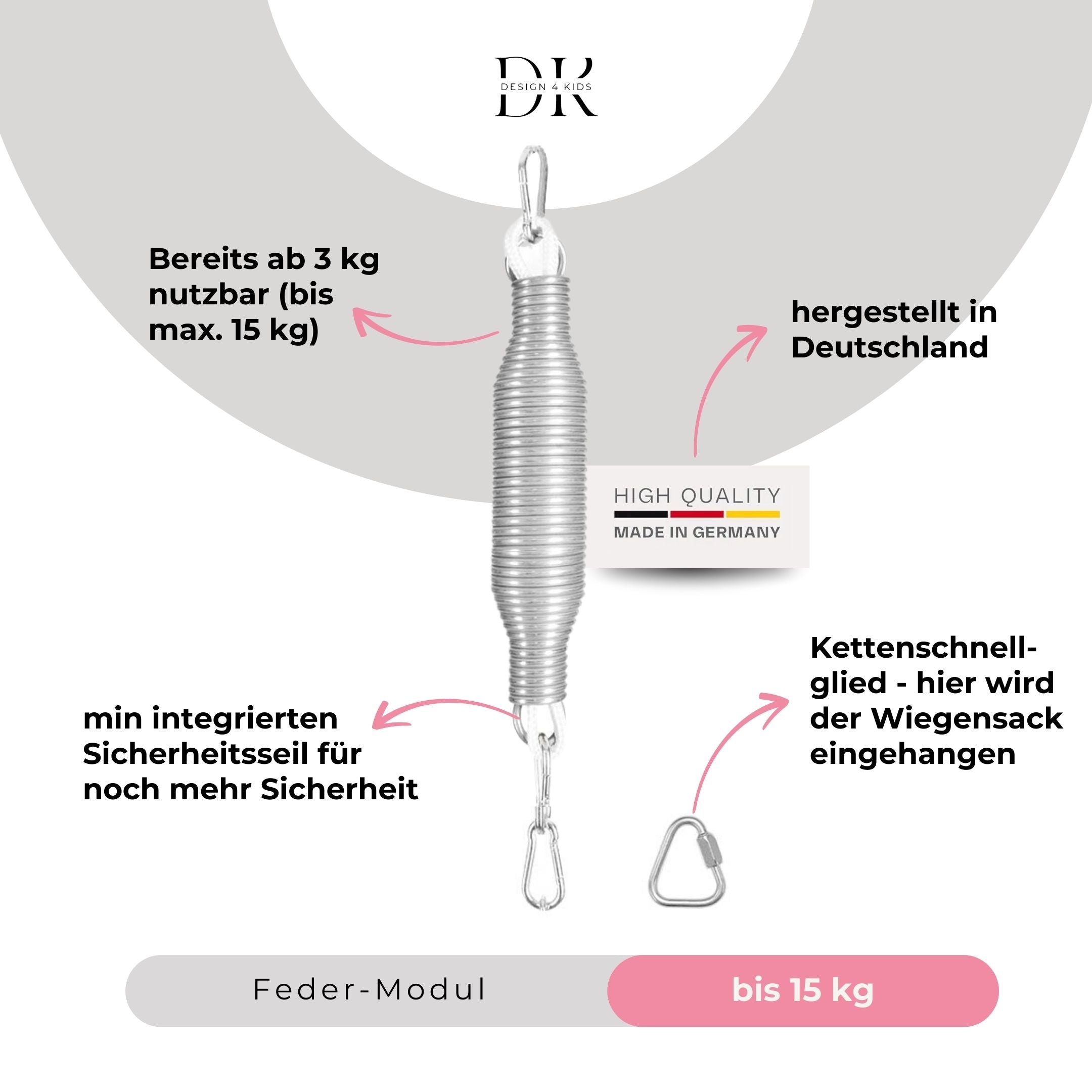 Design4Kids Federwiege Modul Aufhängung 3 - 15 kg