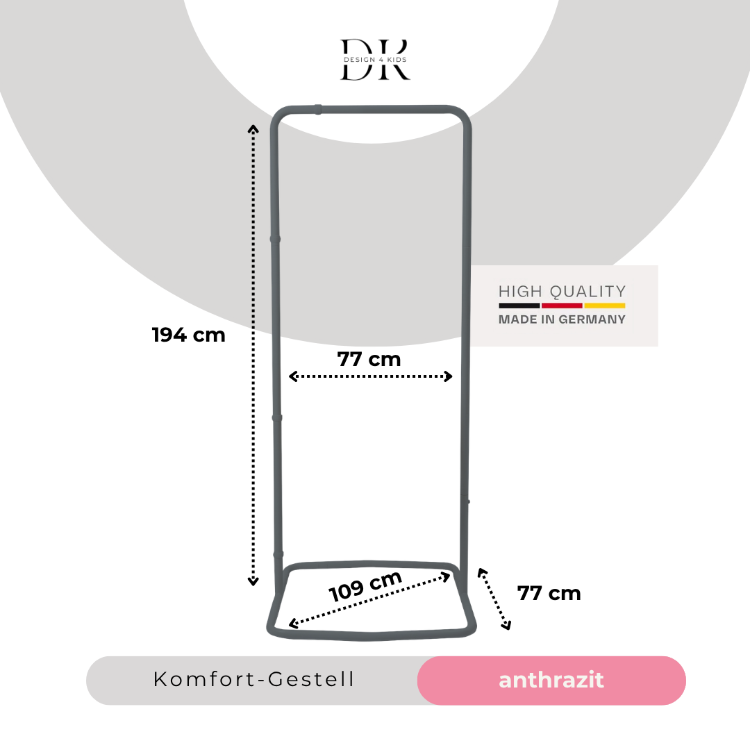Design4Kids Federwiege Baby Classic, Bio-Baumwolle mit Motor & Komfort-Gestell