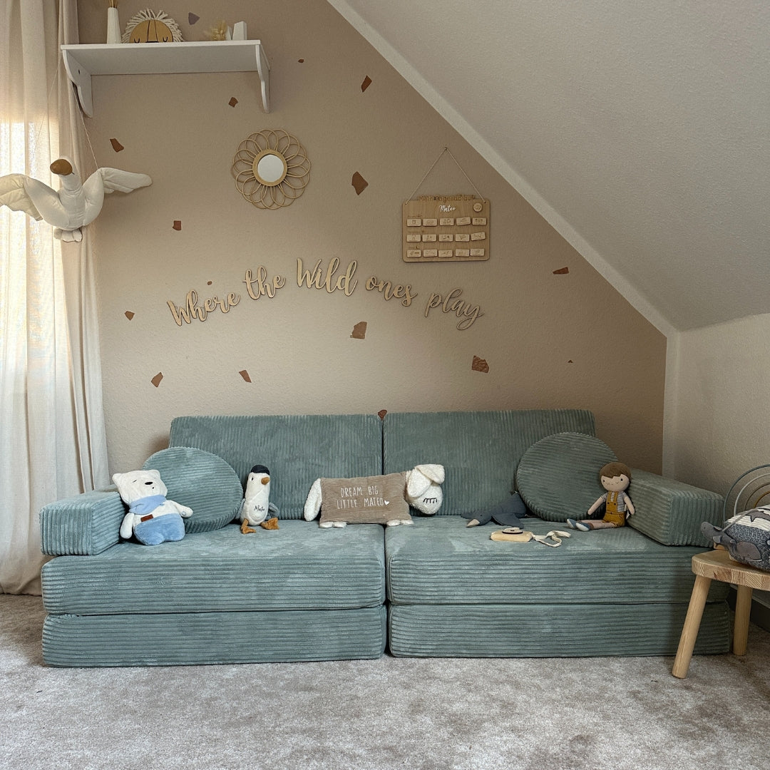 Design4Kids XXL Spielsofa Cord Grande - cozy mint