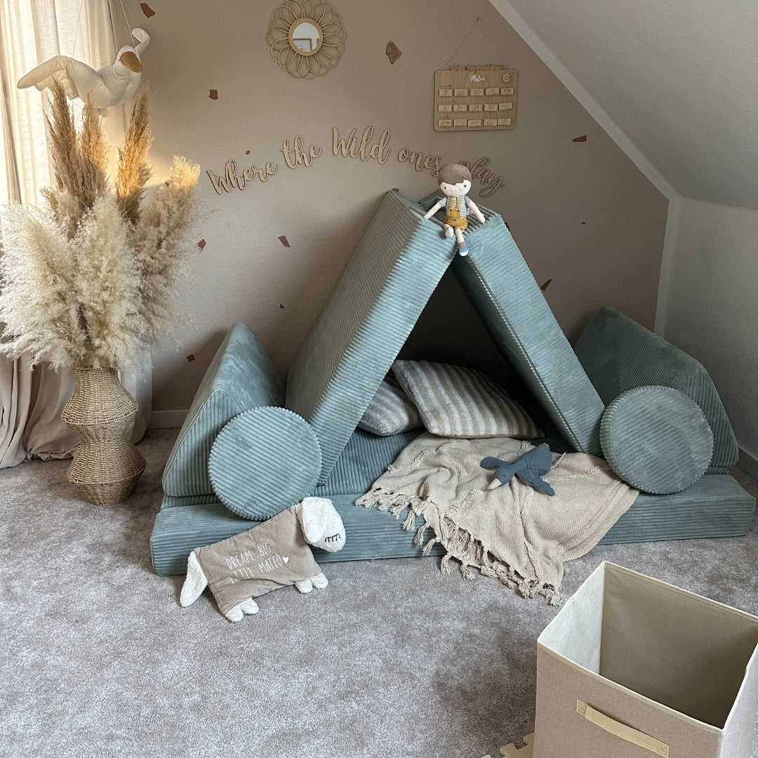 Design4Kids XXL Spielsofa Cord Grande - cozy mint