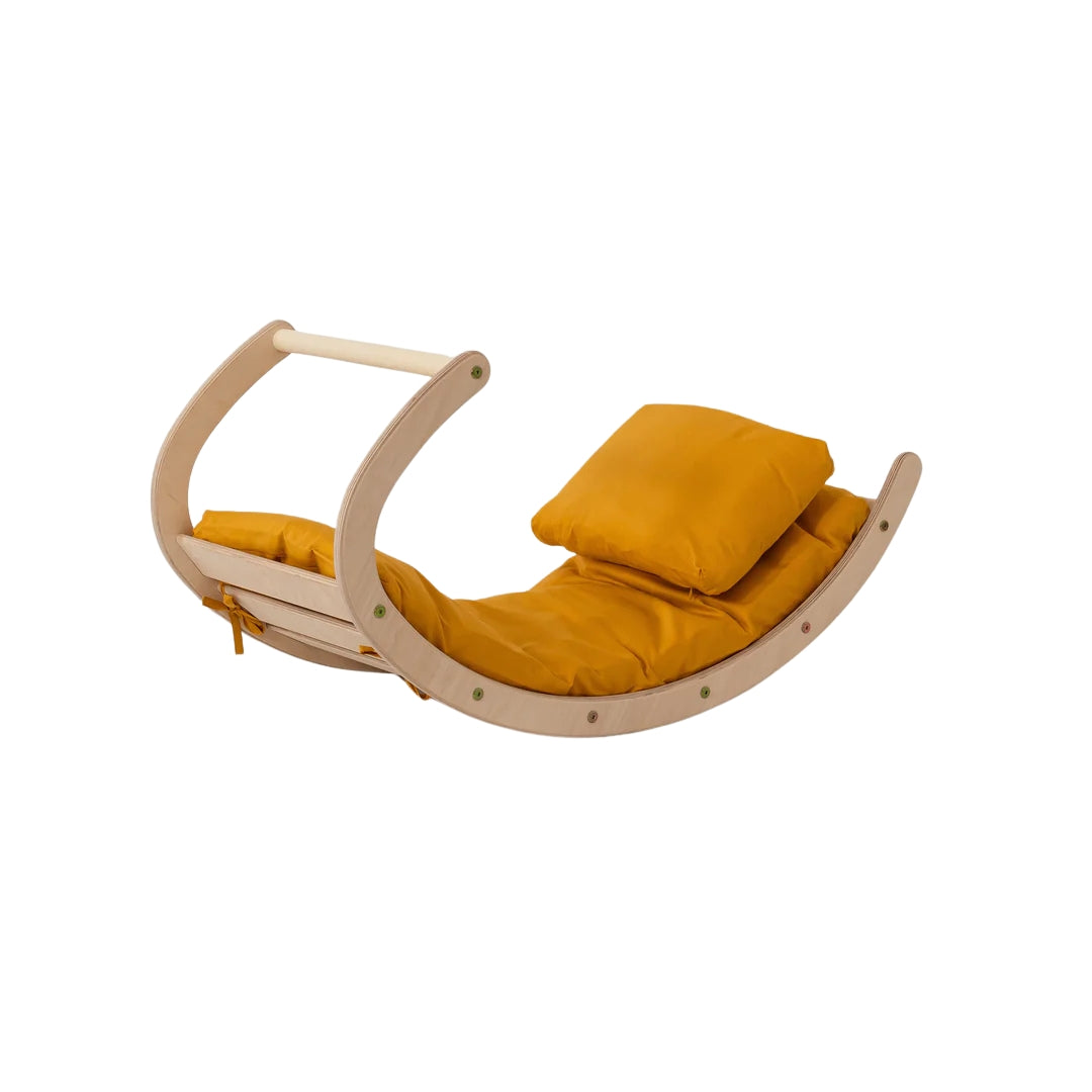 Design4kids Wippkissen mit Kopfkissen für Indri - Senf