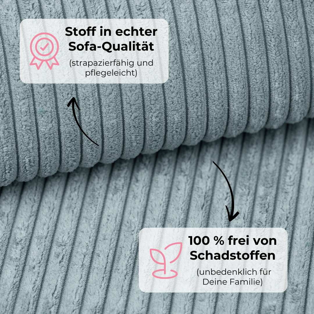 Design4Kids Family Sofa Duo 2-Sitzer Jewel Cord 200