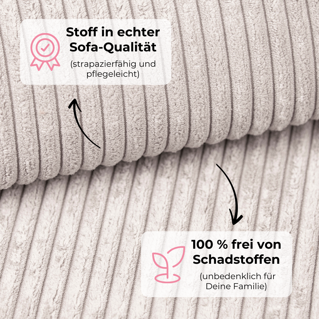 Design4Kids Family Sofa Duo 2-Sitzer Jewel Cord 200