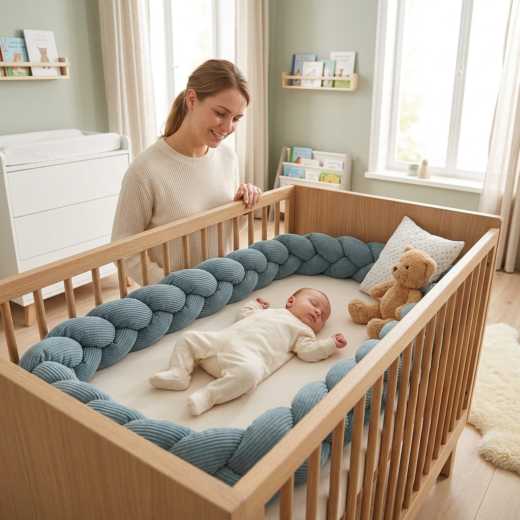 Design4Kids geflochtene Bettschlange Jewel aus Cord-Stoff (1,50 - 3,00 m)