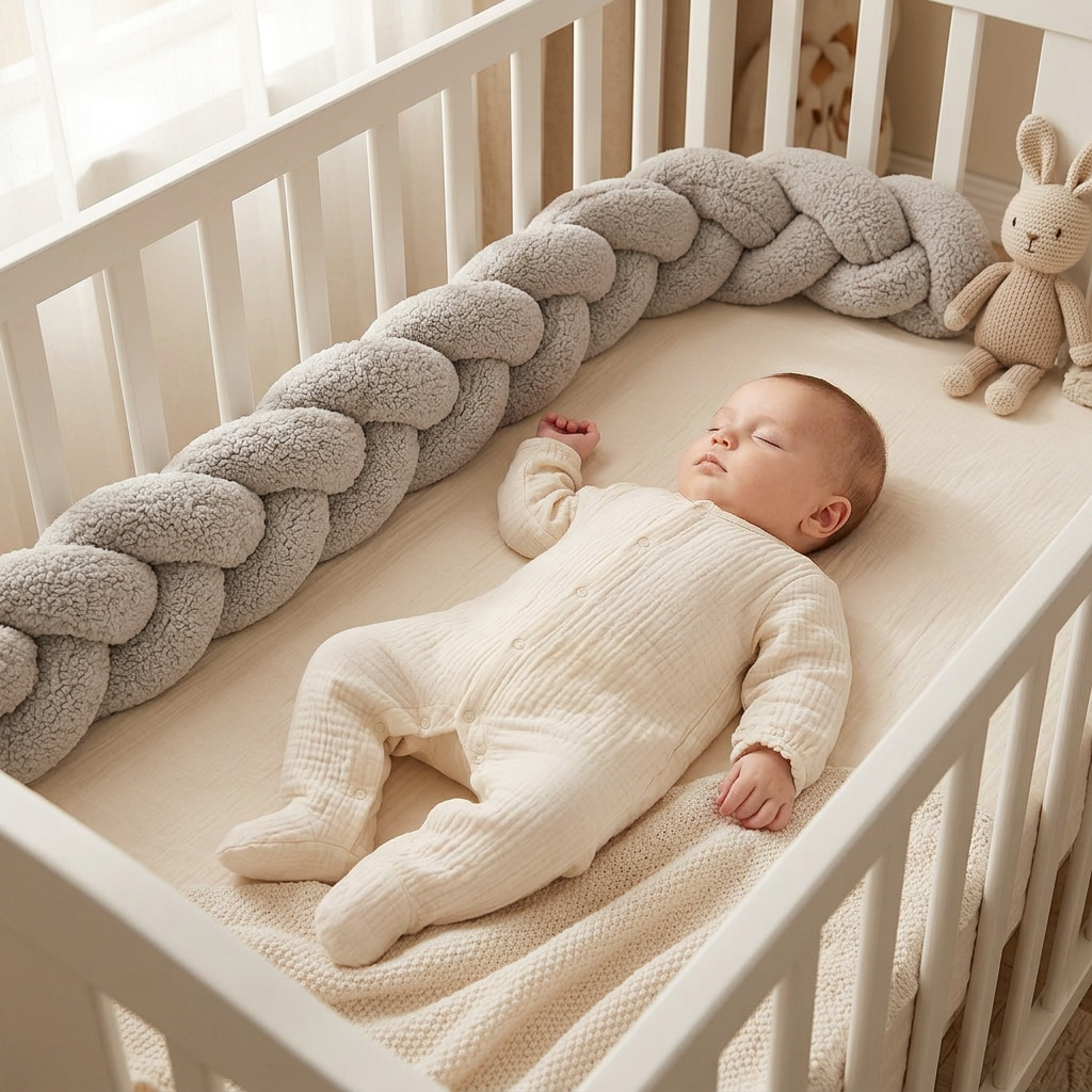 Design4Kids geflochtene Bettschlange Jewel aus Teddy-Stoff (1,50 - 3,00 m)