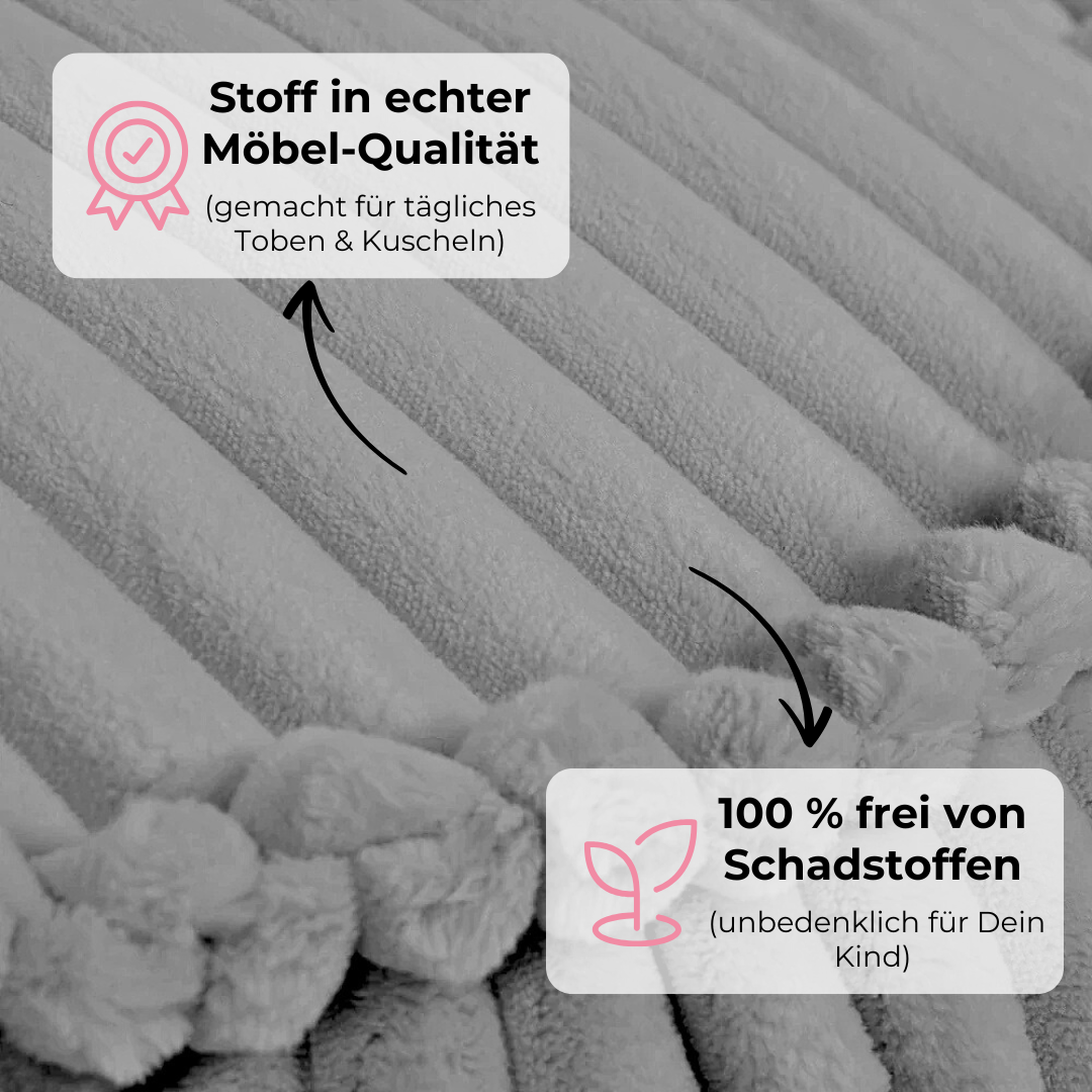 Design4Kids Kinder-Sitzsack Jewel Plüsch-Cord im Bär-Design