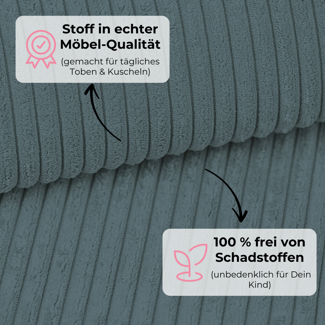 Design4Kids Kinder-Sitzsack Jewel Cord als Sessel