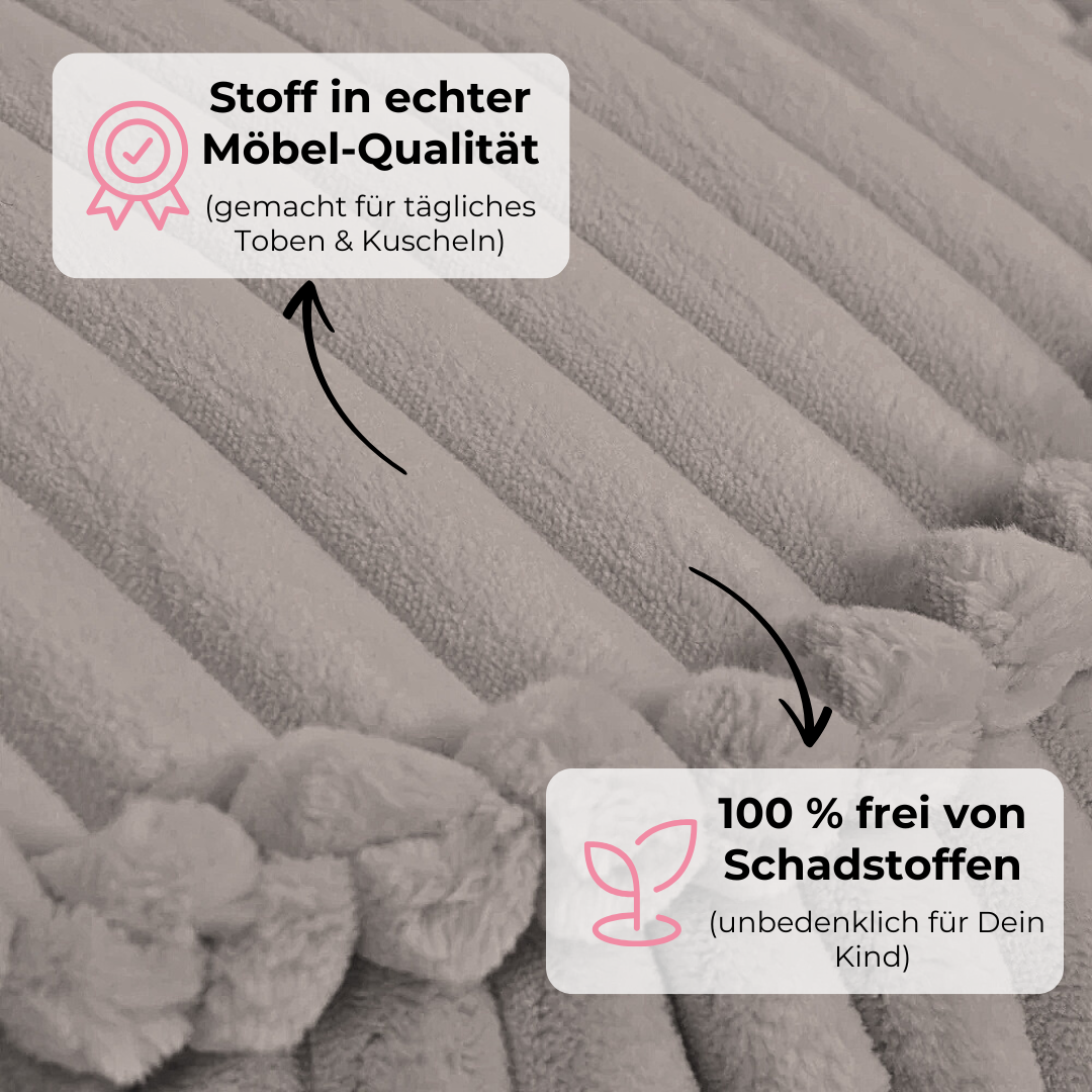 Design4Kids Kinder-Sitzsack Jewel Plüsch-Cord im Bär-Design