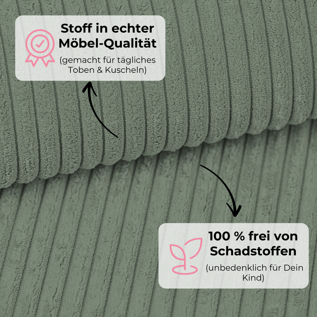 Design4Kids Kinder-Sitzsack Jewel Cord als Sessel