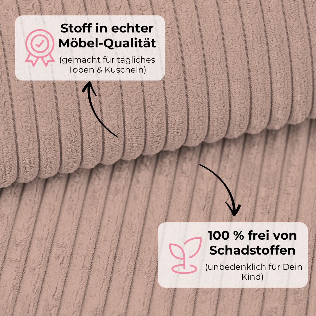 Design4Kids Kinder-Sitzsack Jewel Cord als Sessel