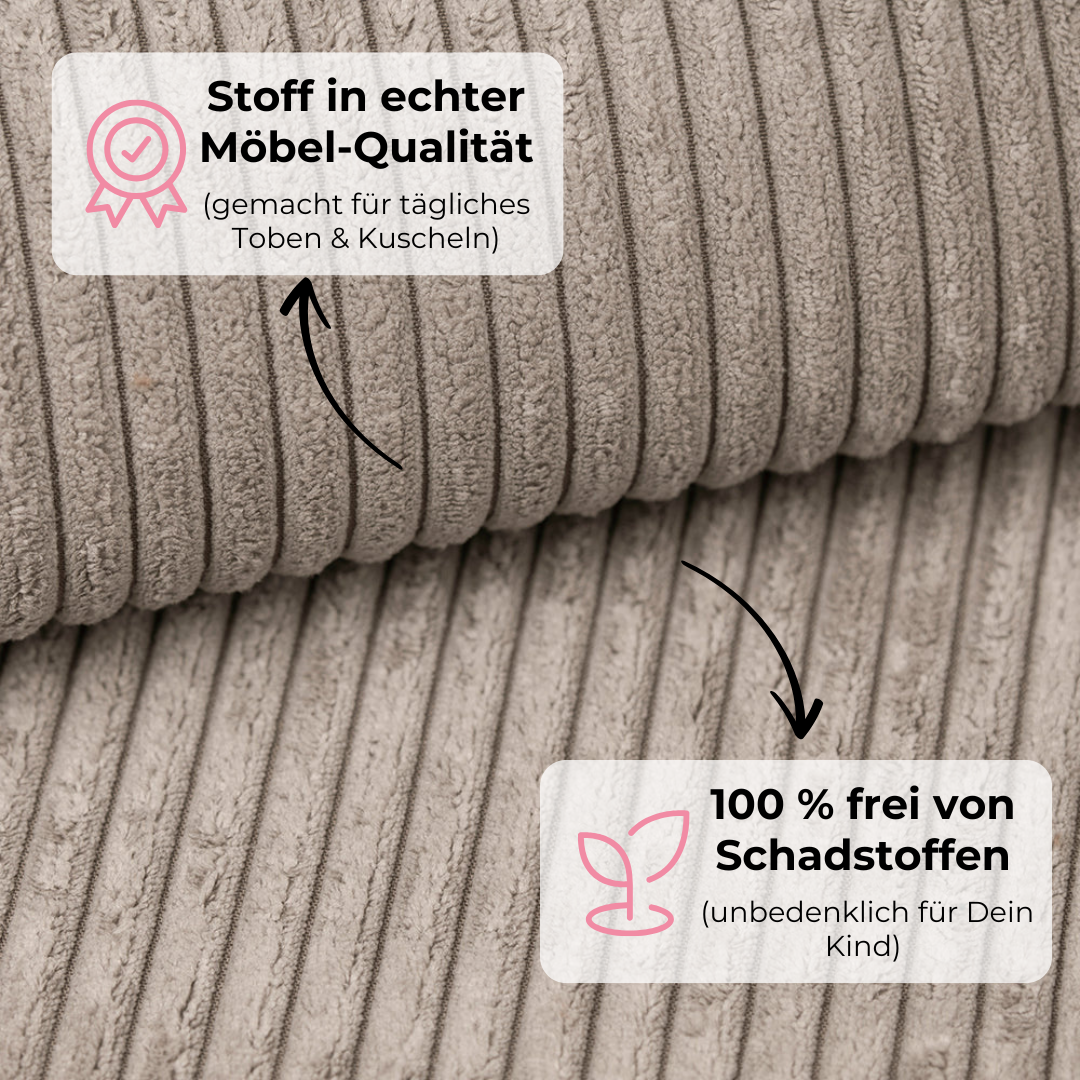 Design4Kids Kinder-Sitzsack Jewel Cord als Sessel