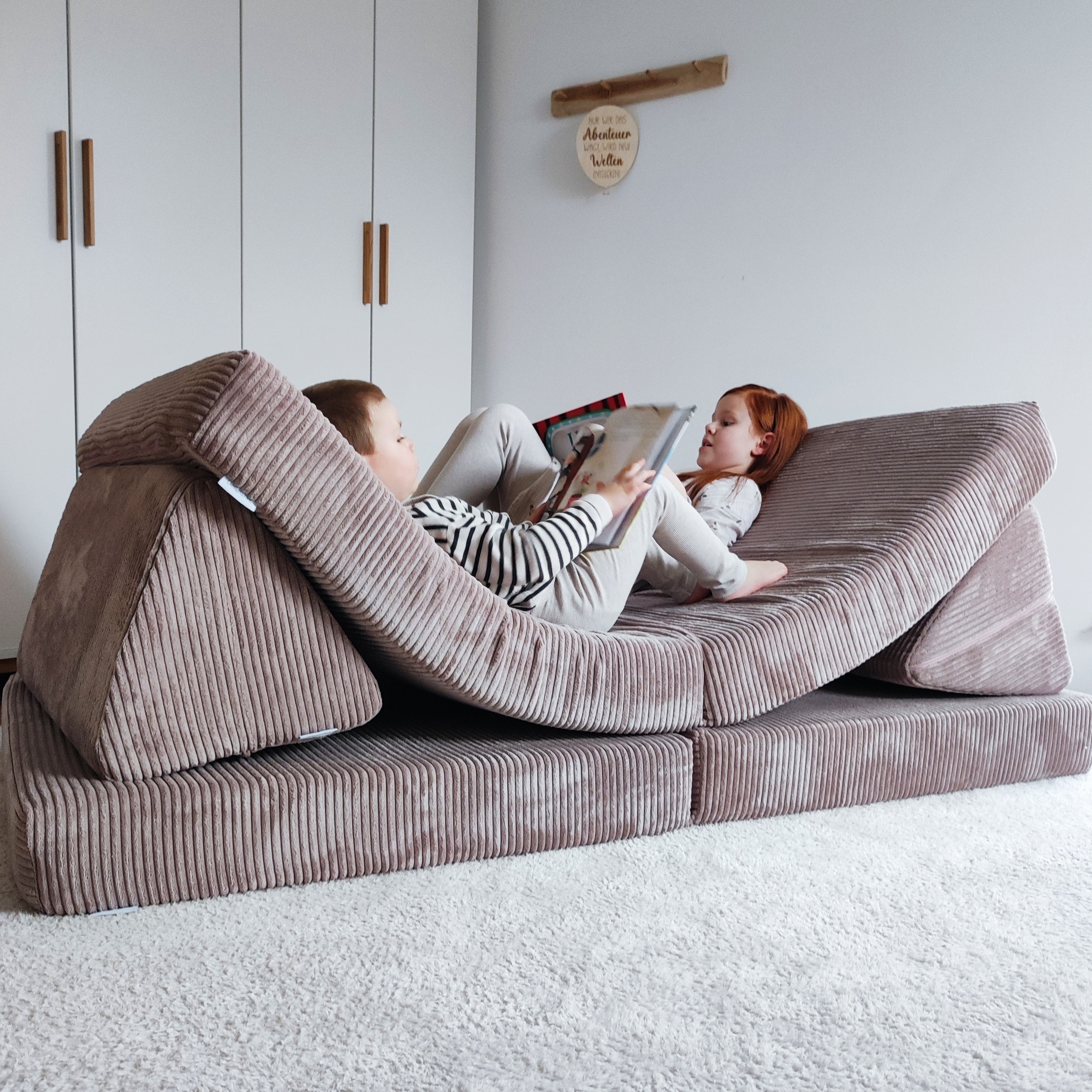 Design4Kids XXL Spielsofa Cord Grande Classic - vintage rose