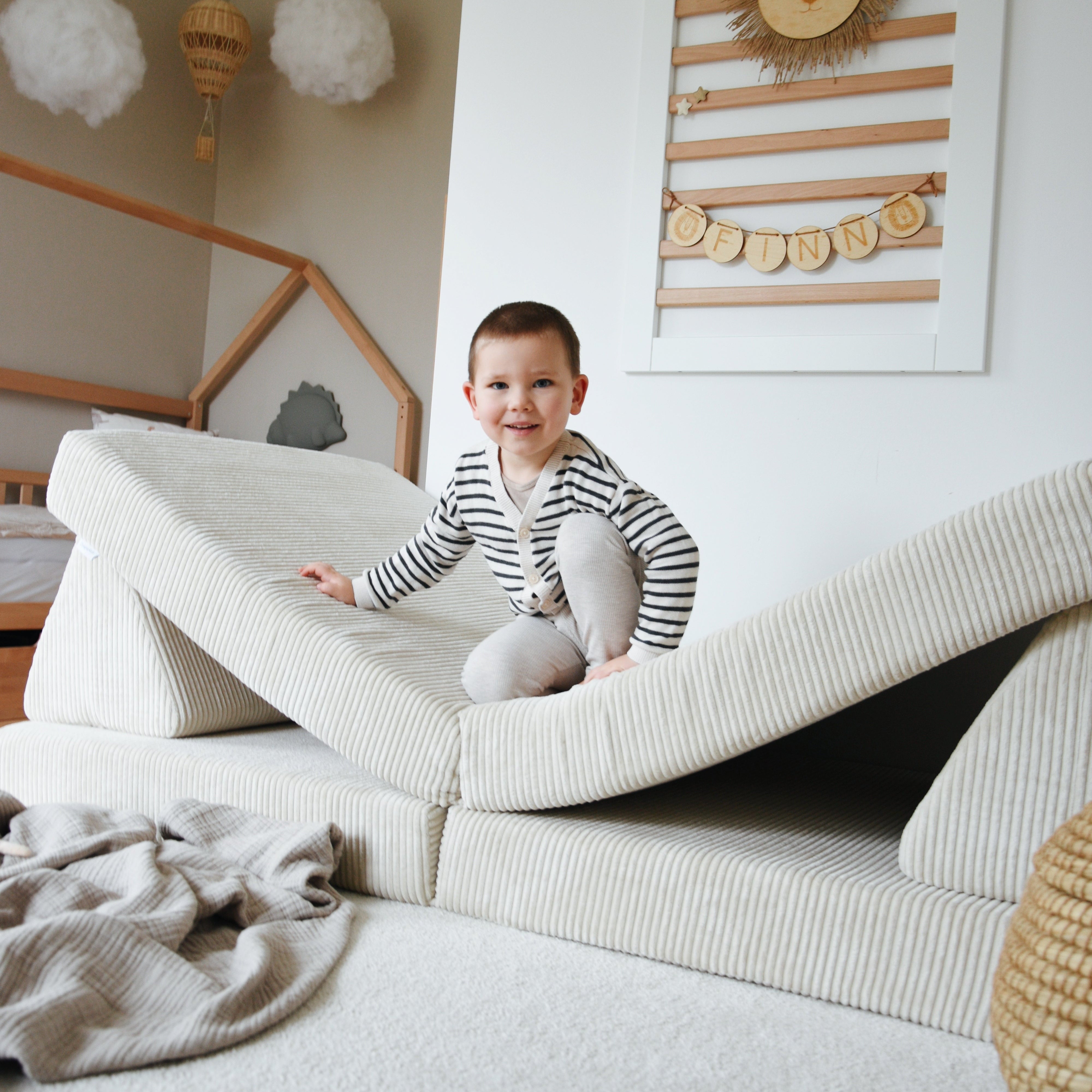 Design4Kids XXL Spielsofa Cord Grande Classic - vanilla beige